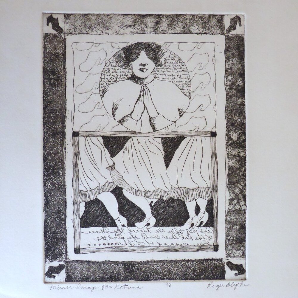VINTAGE #2/6 MIRROR IMAGE FOR KATRINA ROGER BLYTHE 15” x 22” LITHOGRAPH PRINT